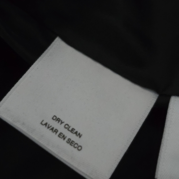 Le Suit Black Long Blazer Collarless Jacket Structured Career Minimalist Open 18 - Picture 16 of 16